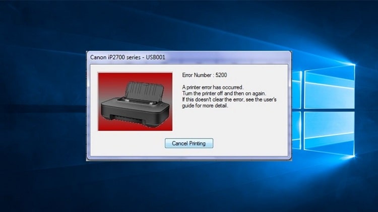 Printer Error Has Occurred Canon Ip2770