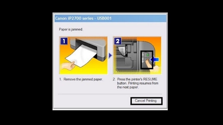 Printer Error Paper Jam Canon IP2770