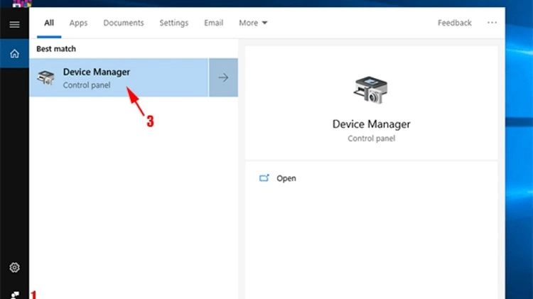 Melalui Device Manager