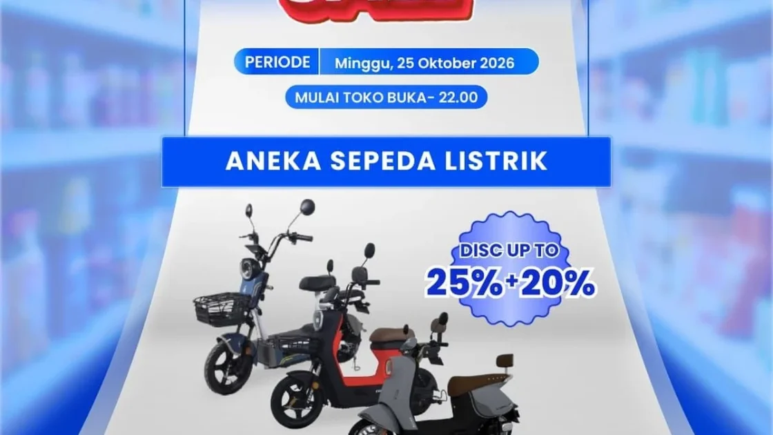 Sepeda Listrik Diskon Besar di Transmart Full Day Sale